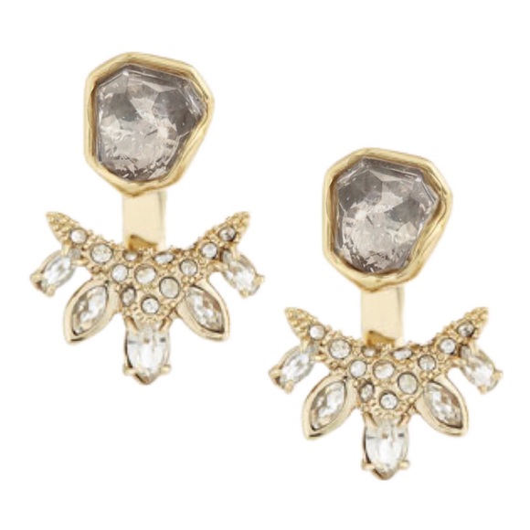ALEXIS BITTAR • Jagged Marquis Cluster Crystal Stone Ear Jackets Earrings - Picture 3 of 11